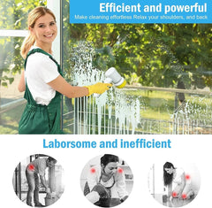5-in-1 USB Rechargeable Electric Bathroom & Kitchen Cleaning Brush with 3 Heads