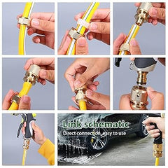 4Pcs Brass Garden Hose Quick Connect Tap Pipe Connectors