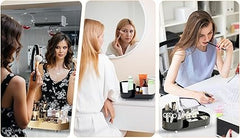 360° Rotating Makeup Organizer with Brush Holder