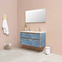 Blue Marble Foil Sticker Wallpaper 60x200cm for Kitchen & Bathroom