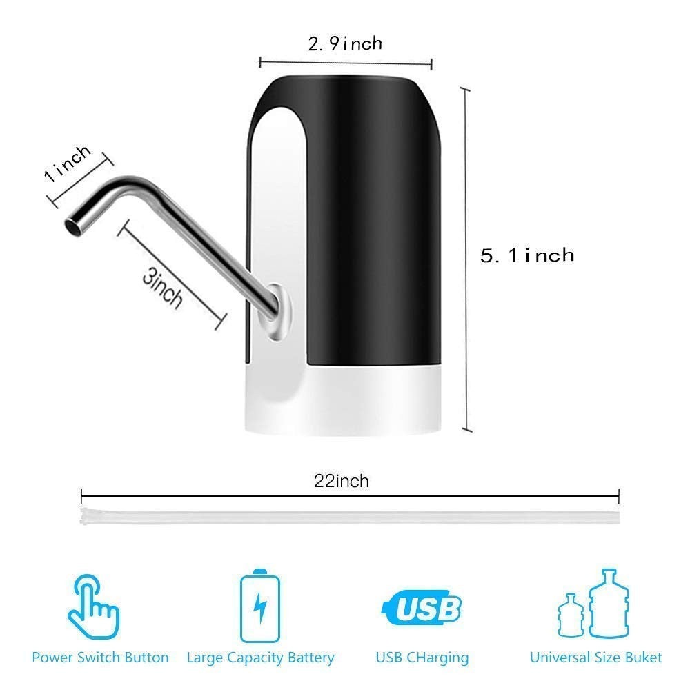 Portable USB Rechargeable Automatic Water Dispenser for 5-20L Bottles