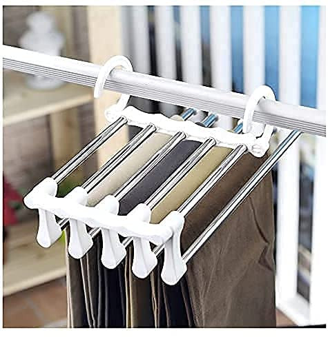 Multi-Functional 5-in-1 Foldable Pants & Trousers Hanger for Closet Organization