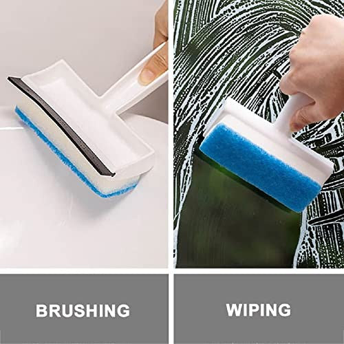 2-in-1 Glass Wiper & Cleaning Brush for Windows, Mirrors & Tiles