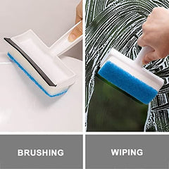 2-in-1 Glass Wiper & Cleaning Brush for Windows, Mirrors & Tiles