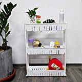 Slim 3-Layer Mobile Storage Rack for Kitchen, Bathroom & Bedroom