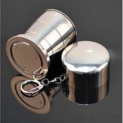 Portable Stainless Steel Collapsible Travel Cup with Key Chain