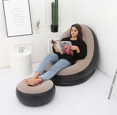 Inflatable Flocking Lounge Chair for Adults – Indoor & Outdoor Use