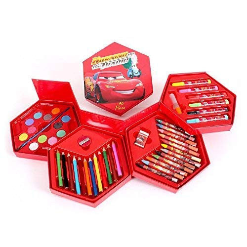 46-Piece Color Box Art Set for Kids & Artists with Crayons, Pencils & Watercolors