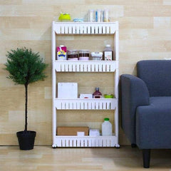 4-Layer Slim Storage Rack for Kitchen Bathroom & Bedroom Organization