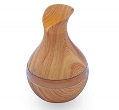 Wooden Grain Vase Aroma Diffuser with LED Lights and Ultrasonic Cool Mist