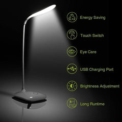 Rechargeable LED Touch Desk Lamp with Dimmer & Eye Protection