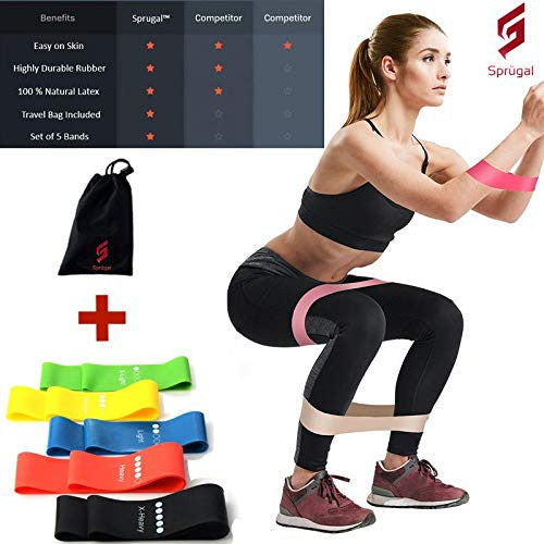 5-Piece Exercise Band Set for Squats & Workouts - Home & Therapy