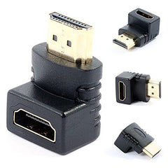 Storite Black 90° HDMI Male to Female L-Shaped Extender Adapter
