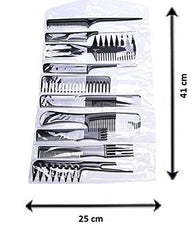10-Piece Professional Salon Hair Styling Comb Set for All Hair Types