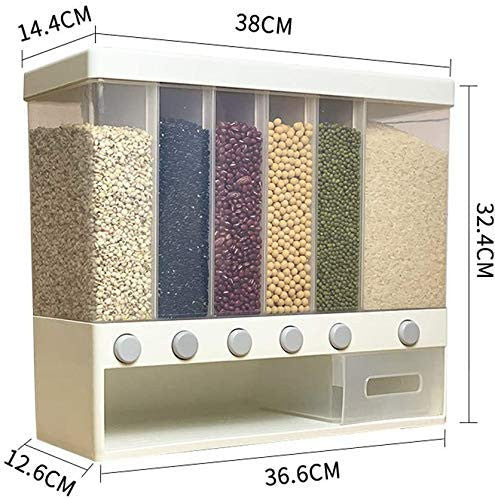6-Compartment Wall Mount Food Storage Container with Sealing Lid