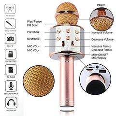 Wireless Bluetooth Round Microphone for Karaoke and Events