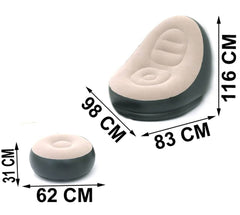 Inflatable Flocking Lounge Chair for Adults – Indoor & Outdoor Use