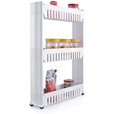Slim 3-Layer Mobile Storage Rack for Kitchen, Bathroom & Bedroom