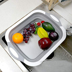 Foldable Multi-Function Kitchen Cutting & Washing Board with Colander