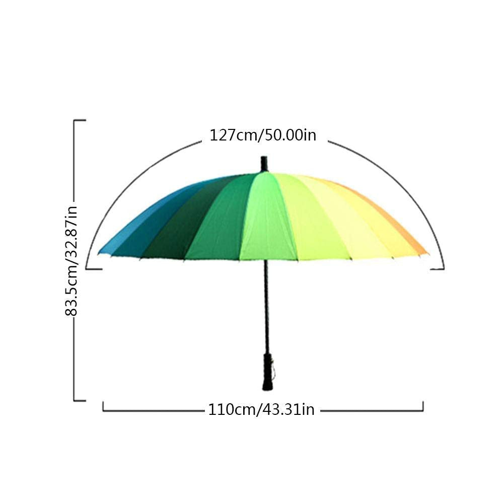 Medium Rainbow Umbrella for Girls - Double Layer Reinforced Frame