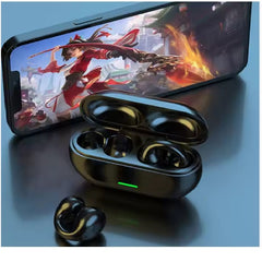 Open-Ear Bone Conduction Ear Clip Earbuds with Noise Reduction