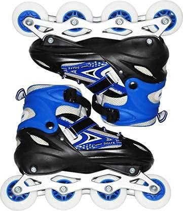 Blue LED Light-Up Inline Skates for Kids and Adults