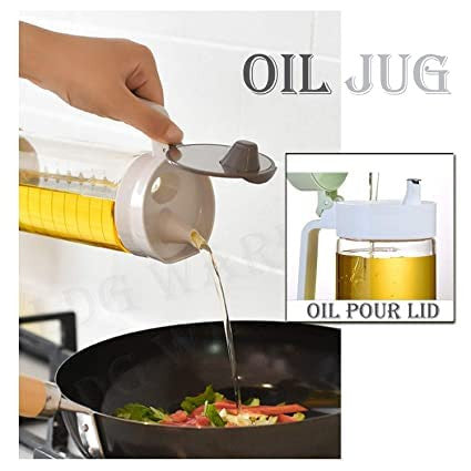 600ml Glass Oil Dispenser with Wide Opening and Accurate Pouring