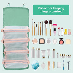 4-in-1 Foldable Travel Toiletry Bag with Detachable Cosmetic Organizer