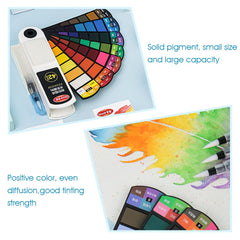 42-Piece Foldable Watercolor Paint Set with Water Brush Pens