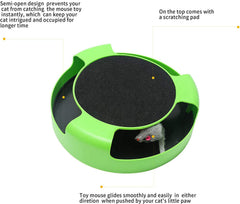 Interactive Cat Toy with Catch the Mouse & Scratch Pad for Engaged Play
