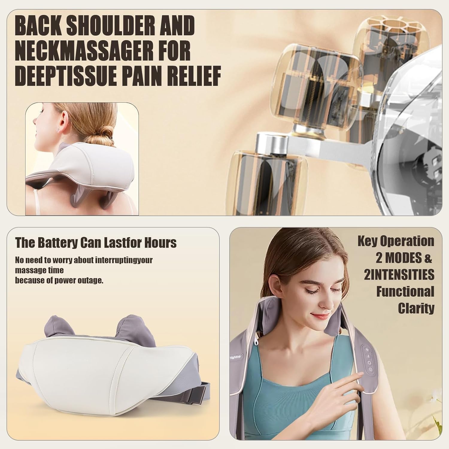Electric Neck & Shoulder Massager for Back Relief