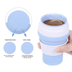 350ml Foldable Travel Coffee Cup with Lid – Leakproof, Space-Saving Mug