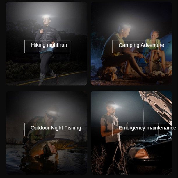 Red & White 3-in-1 Rechargeable Headlamp 250lm for Camping & Hiking