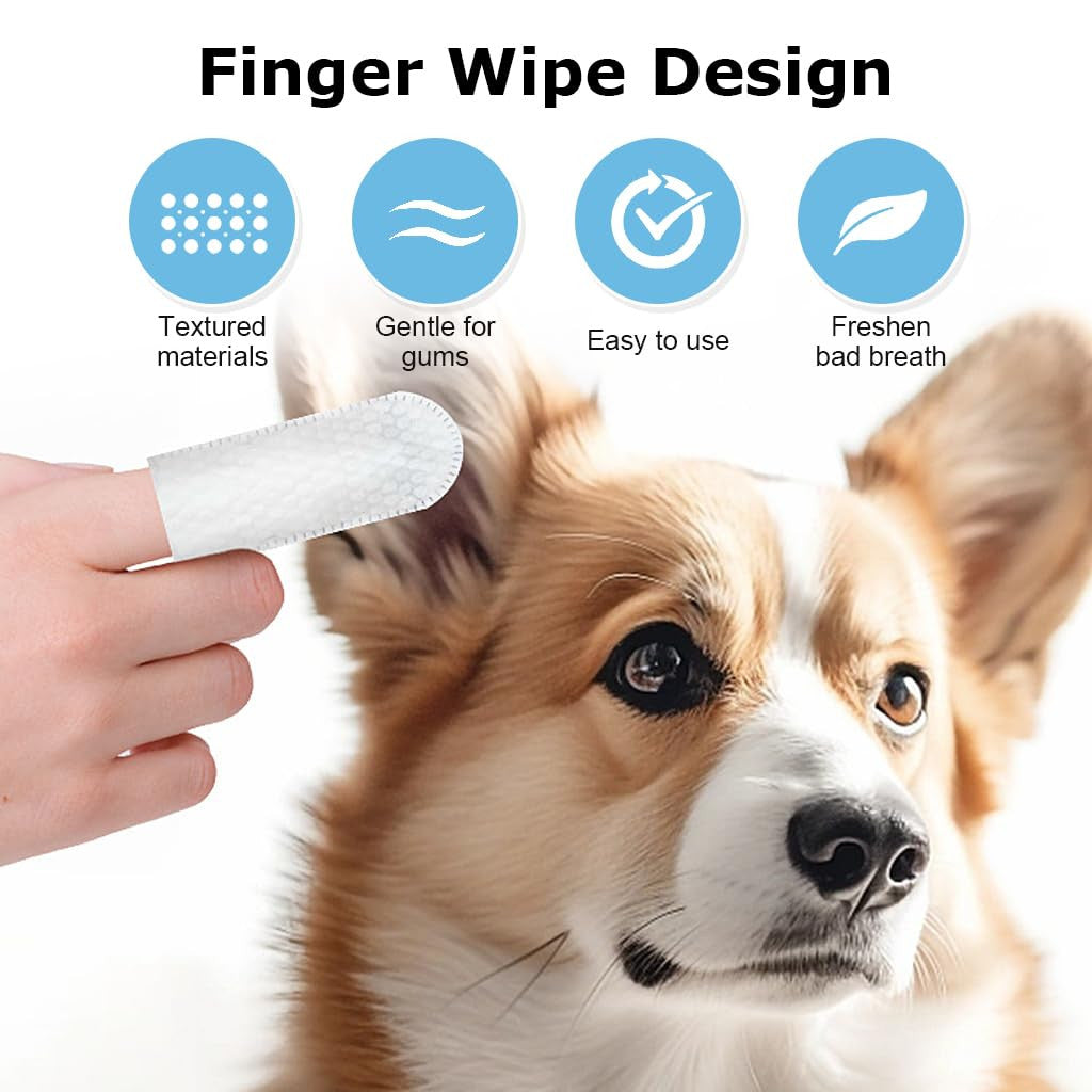 Dog & Pet Ear Cleaning Wipes - 50 Pack Finger Cover Wet Wipes