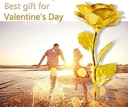Golden 24K Gold Foil Rose in Luxury Gift Box for Eternal Love and Decor