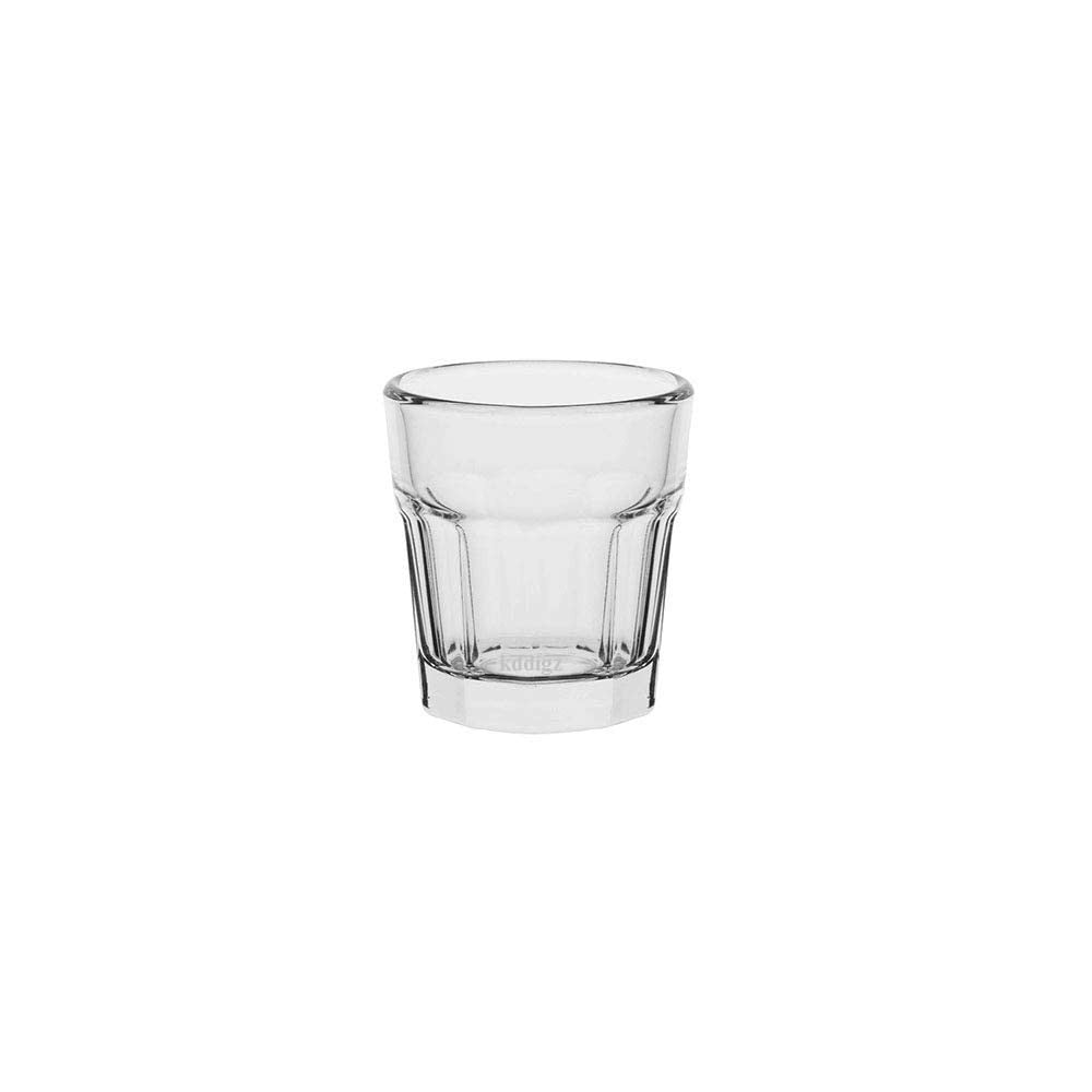 Heavy Base Shot Tea Glass Set (6 Pcs) - Stylish Double-Side Cordial Glasses
