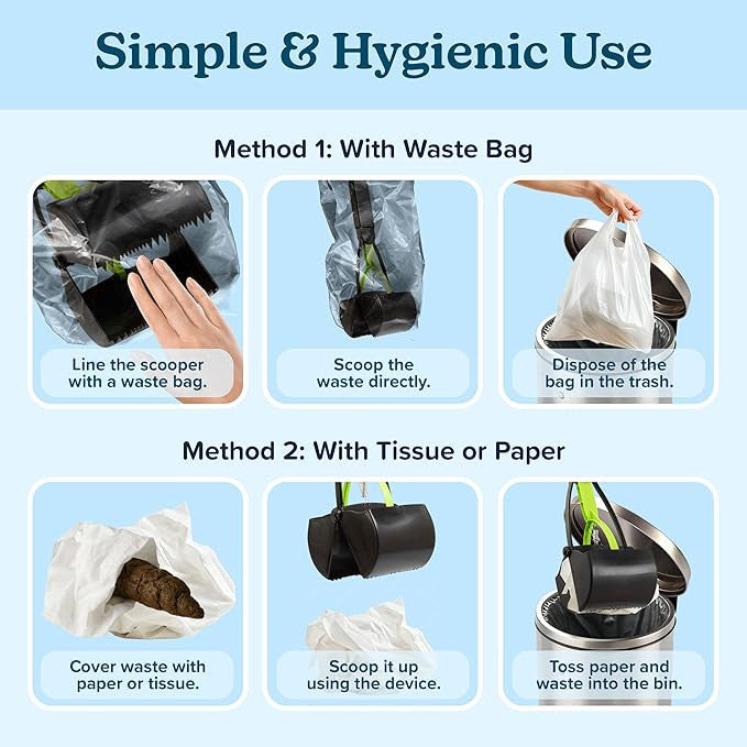 Portable Foldable Dog Poop Scooper with Ergonomic Handle