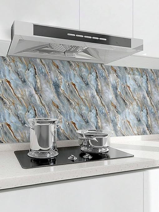 Blue Mountain Marble Foil Ta-060 Natural & Golden Blue Marble Finish