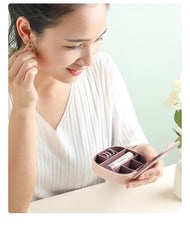 Portable Small Jewelry Box with Mirror for Travel and Storage