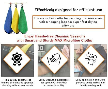 40x40 Microfiber Car Cleaning Towel - Ultra Absorbent & Soft