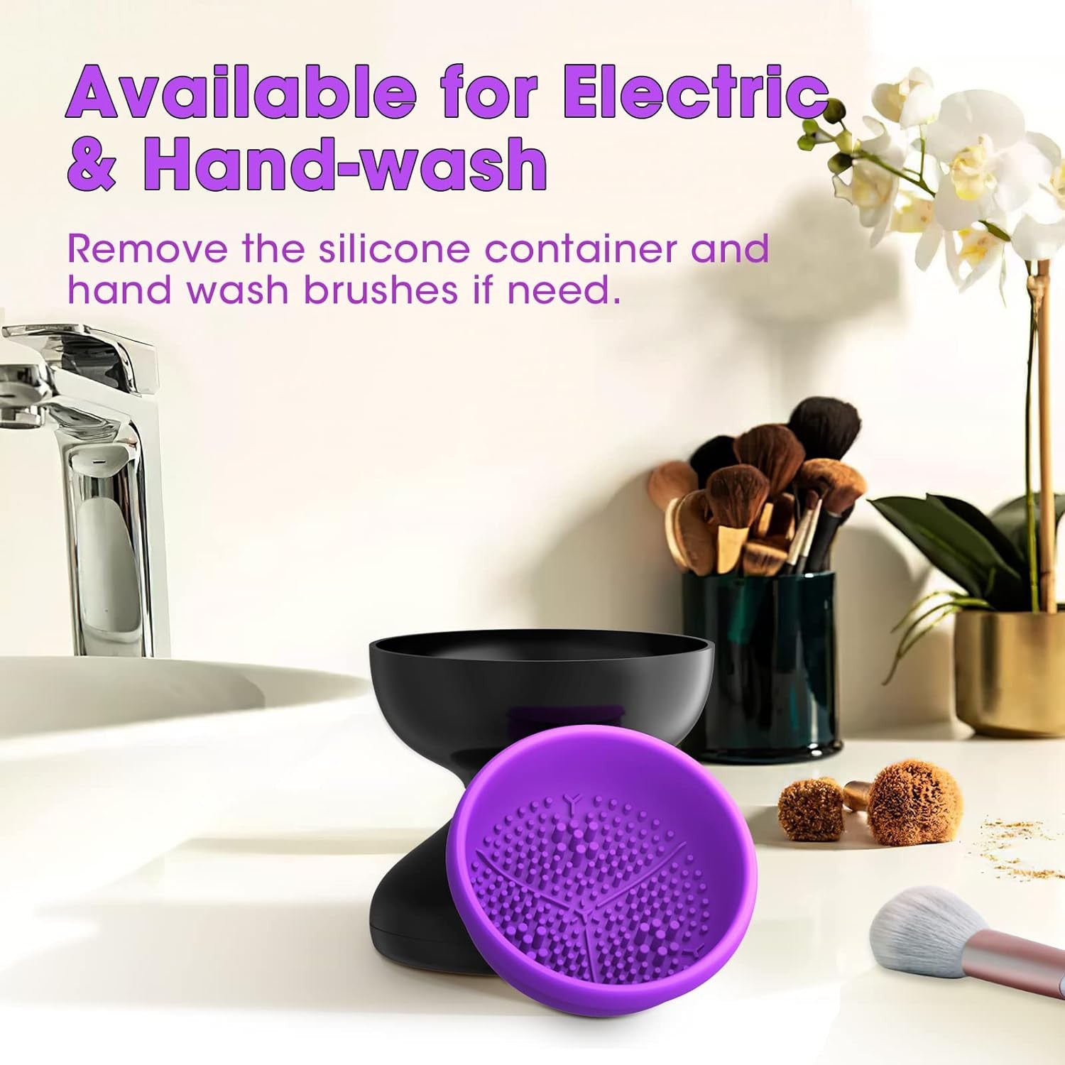 Electric Makeup Brush Cleaner - Fast & Easy Cosmetic Brush Cleaning Machine