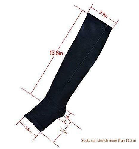 Zip Sock Medical Compression Socks for Men & Women, Class 2, Medium