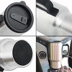 Stainless Steel Car Travel Mug with 12V Electric Kettle & Heating