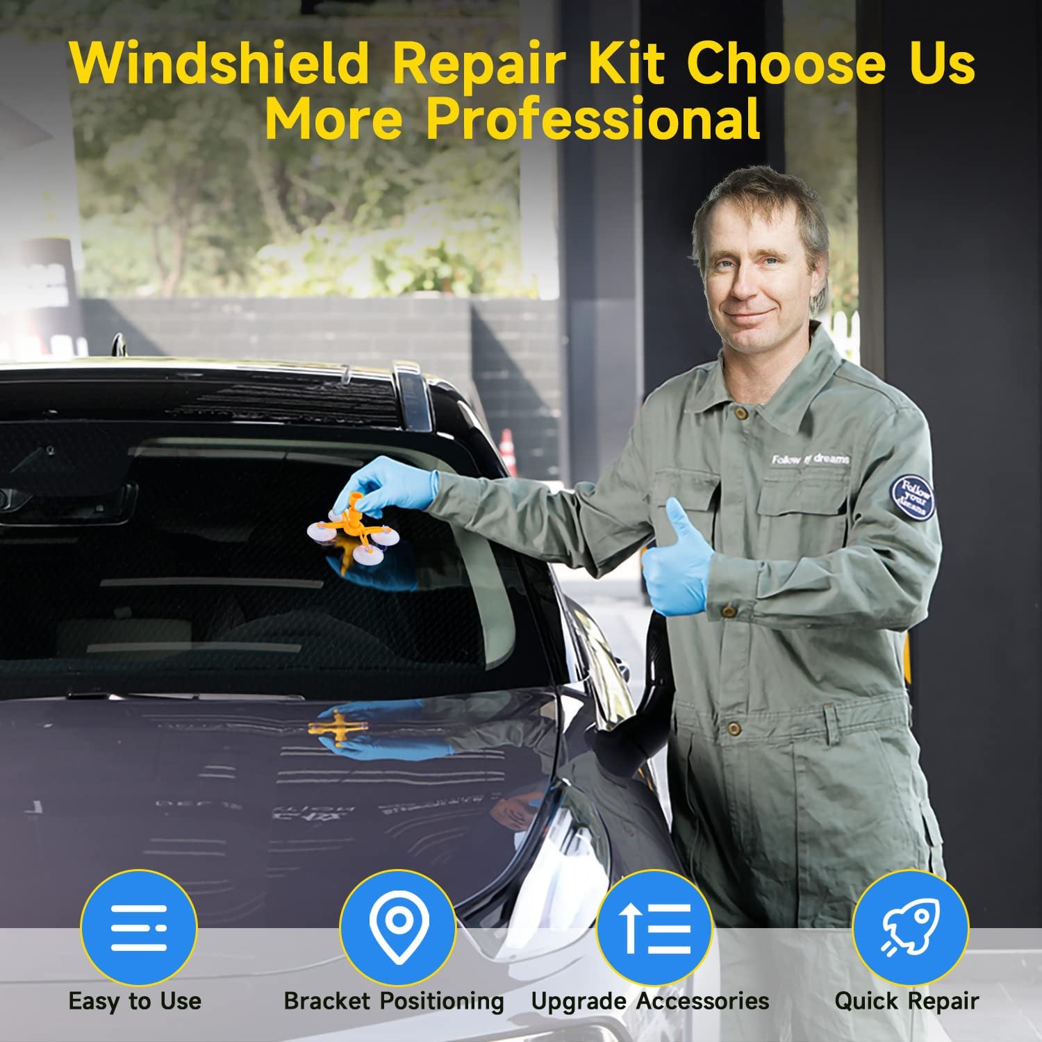 Quick Clear Windshield Repair Kit for Chips and Cracks