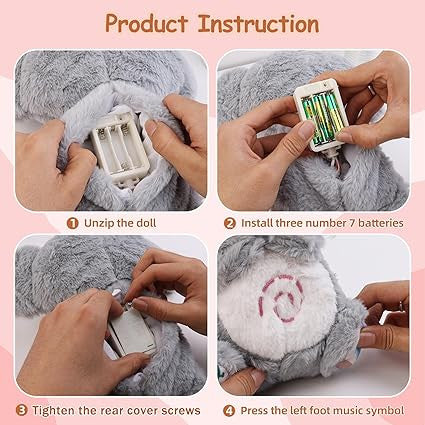 Breathing Elephant Plush with Rhythmic Motion, Music & Lights
