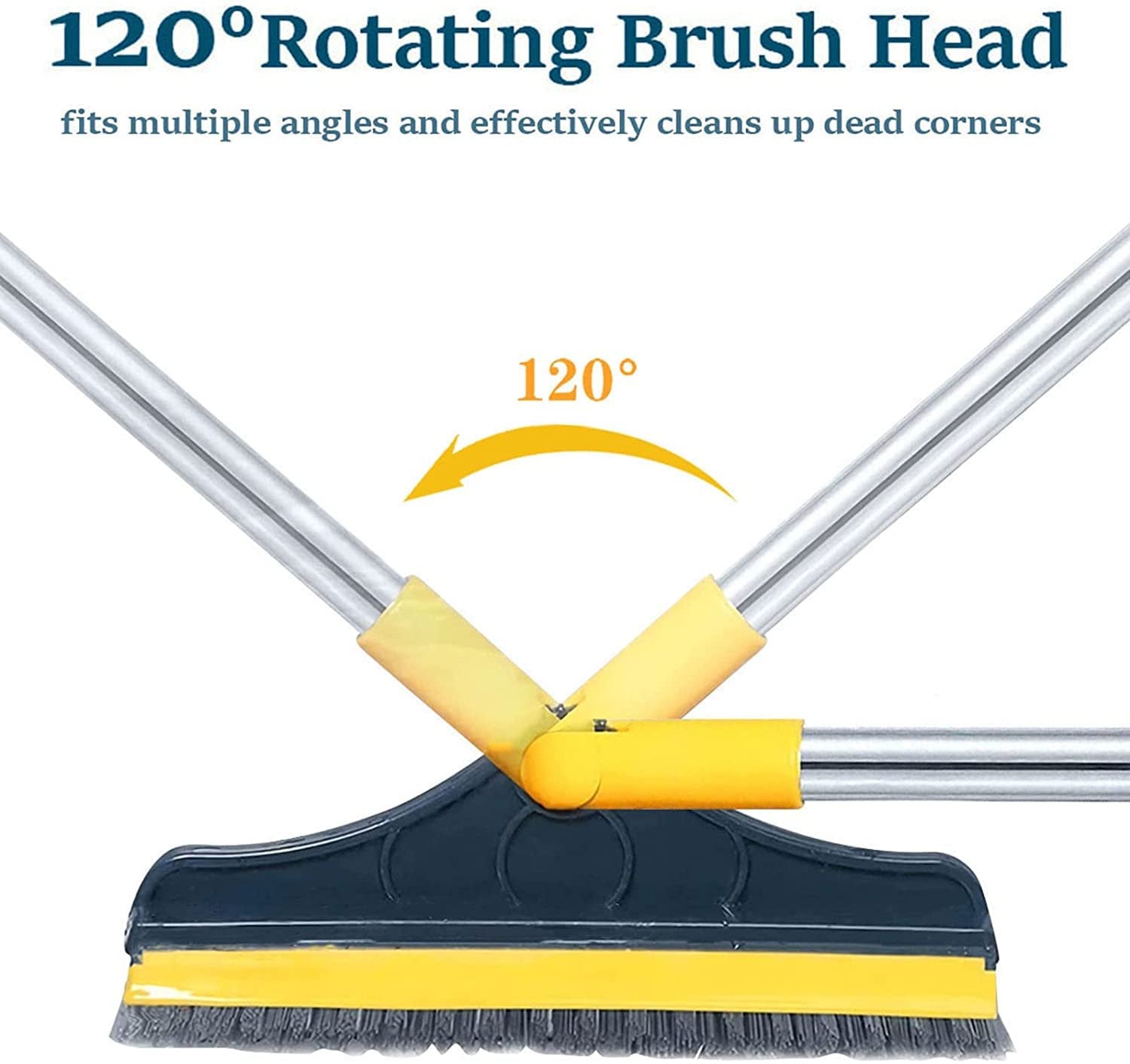2-in-1 Tile Cleaning Brush with Scraper and Squeegee