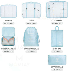 7-Piece Waterproof Travel Toiletry & Laundry Organizer Set