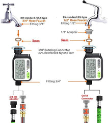 Digital Water Timer with Rain Sensor for Drip Irrigation