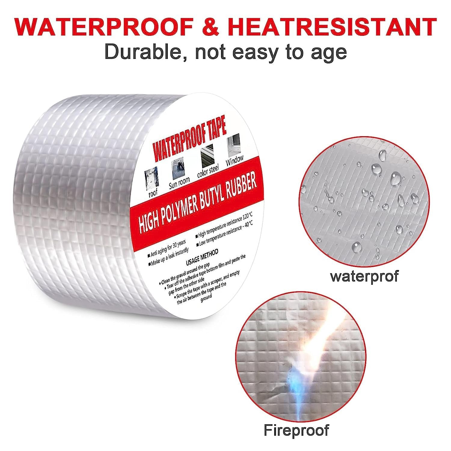 Aluminium Silver Waterproof Tape 15cm x 5m for Leak Repair