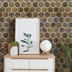 Hexagon Metal Tiles 3D Wall Paper - Self-Adhesive, Waterproof, Modern
